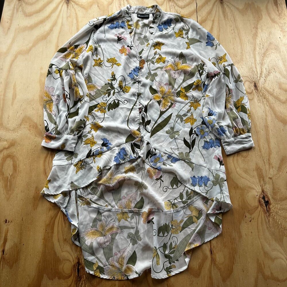 7th Avenue Floral High Low Tunic Blouse - XL